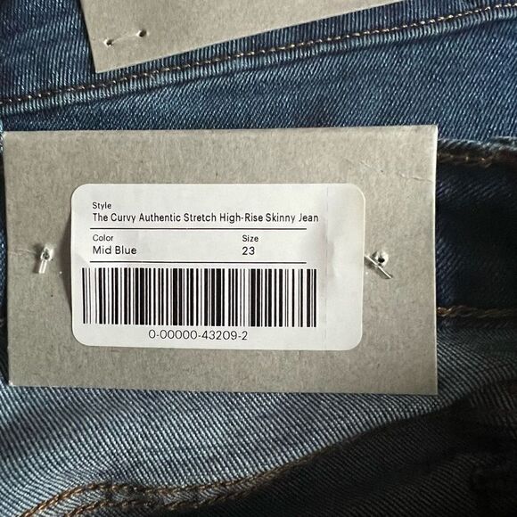 Everlane  The Curvy Authentic Stretch High-Rise Skinny Jean Mid Blue Size 23 NWT - Picture 8 of 10